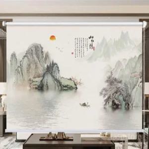 동양화 풍경화 롤러 커튼 햇빛 롤링 중국풍 인테리어 그림