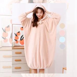 귀엽고 예쁜 소프트 후드 목욕 가운