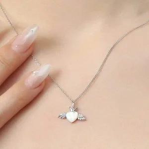 [콩심팥심]자개목걸이 러블리한 하트자개목걸이 여성자개목걸이