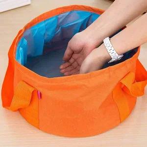 접이식바가지 캠핑용 접이식 설거지통 오렌지