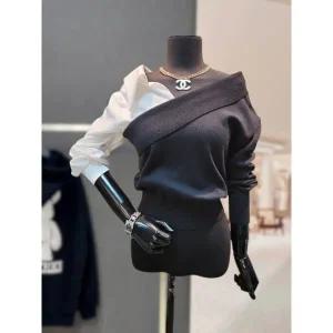 [VIVA] 언밸런스 오프숄더 니트 셔츠