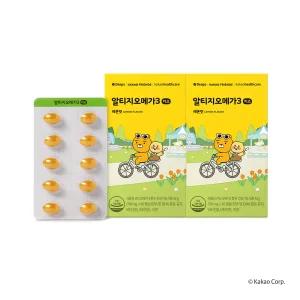 덴프스X카카오프렌즈 알티지오메가3 키즈 60캡슐, 2박스(30일분)