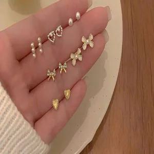 [콩심팥심]24타입 데일리 심플 깔끔 은침 큐빅 진주 패션귀걸이