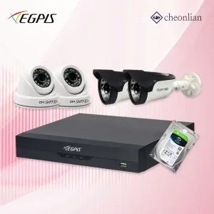 이지피스 500만화소 실내용 2대 + 실외용 2대 CCTV세트 이지뷰 4채널 녹화기 / ERD-5104HS_V3(1TB)