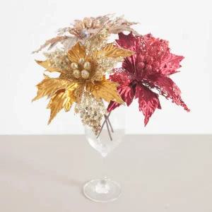 아트박스/플라워트리 포인세티아 조화 리파인 포인꽃 가지 중 17x24cm 장식