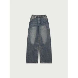 [행텐]여성 히든밴딩 백 브러쉬 슈퍼와이드 데님팬츠 237 10540 155 807 10 _P408258890