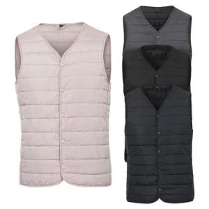 퍼스파이어 남성 V넥 버튼 경량 패딩조끼 Model No_CB5078