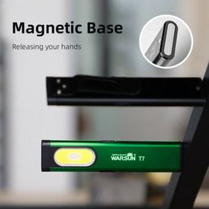 WARSUN T7 최신 작업 토치 라이트 LED 포켓 손전등 650LM 조명 홍수 미니 체인 랜턴 휴대용