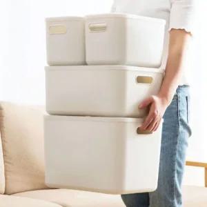 화이트 바구니 중형 대형 뚜껑 수납정리함 옷정리함 수납박스 정리박스 수납함