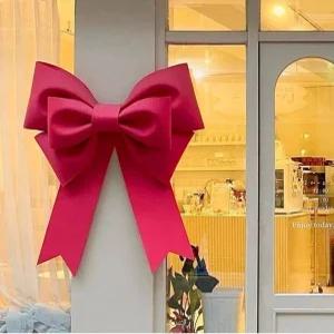 대형 리본 크리스마스 트리 문 벽 창문 장식 왕리본 웨딩카 자동차 리본 웨딩 이벤트 소품