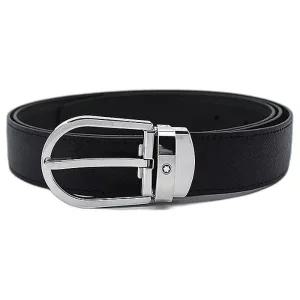 [몽블랑] 홀스슈 버클 리버서블 블랙 브라운 113834 BLACK