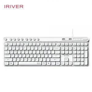 아이리버 항균 2PORT HUB 지원 생활방수 키스킨 무소음 유선 키보드 K601U 화이트