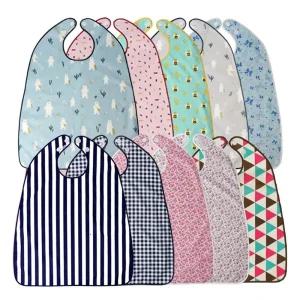 더해피 성인용 버튼형 턱받이 위생/방수/실버/앞치마