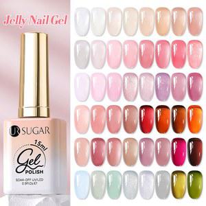 UR SUGAR 15ml 젤리 누드 젤 매니 라이트 핑크 반투명 컬러 UV LED 광택 네일 아트 DIY 패션