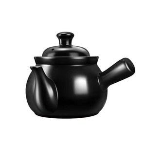 도자기약탕기 탕전용품 달인 1L 블랙 전통 뚝배기 중탕 DS ZV