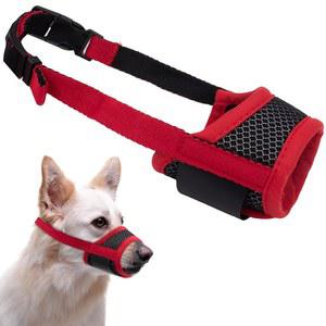 대형 중형 사이즈 개를 위한 개 입마개, 씹는 소리를 방지하는 부드러운 메쉬 강아지용 조절 스트랩이 있는 통기성 마우스 가드