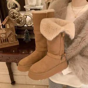 레이디슈 투웨이 라운드 스웨이드 폴딩 털부츠 0357