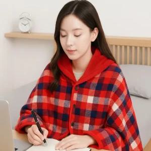 [하나더] 겨울 필수템 어깨담요 숄담요 똑딱버튼