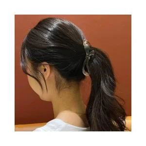 루미나D 바나나 리본 집게 적은숱 투명 올림머리 핀 반묶음