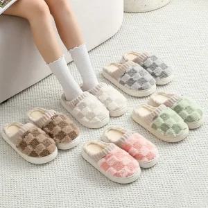 1개 + 1개 포근한 겨울 방한 실내화 털실내화 실내슬리퍼 층간소음 거실 실내 사무실
