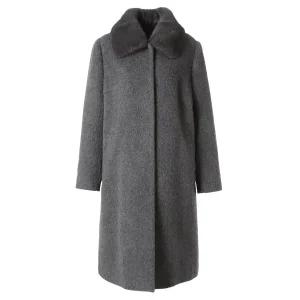 [롯데백화점]마담포라 밍크 카라 알파카 혼용 모직 코트MA4OC501A