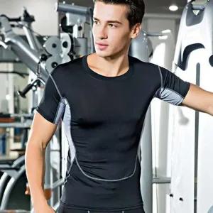 남성 머슬핏 짐웨어 기능성 스포츠 반팔 티셔츠