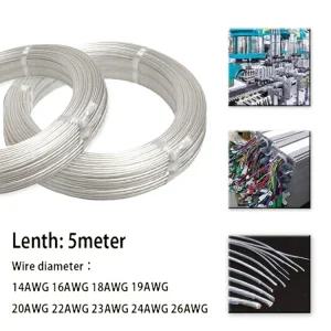 AWG 와이어 전기용품 1p FC 구리 도금 14/16/18/19/20/22/23/24/26 FEP DIY 앰프 실버 O 케이블 폰