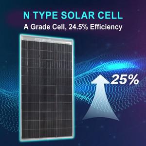 100W 18V 태양광 패널 100와트 태양광 모듈 시스템, 고효율 단결정 모듈 포함, 모터홈, 카라반, 캠핑용