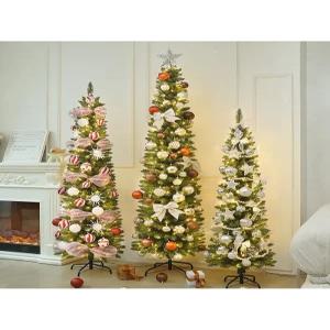 크리스마스 길쭉한 트리 조명 LED 트리전구 접이식 인조 세트 1.2m DIY장식 거실