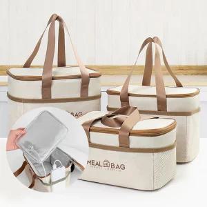 USB 발열판 내장 보온보냉 도시락 가방 런치 쿨러백 파우치