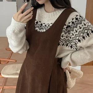 [공구우먼] [제작] 무아비 코듀로이 뷔스티에 원피스 84672 빅사이즈 여성의류