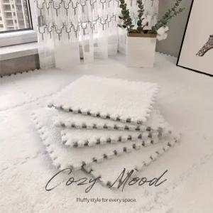 (1세트x4장) 소프트 퍼 코지무드 거실 안방 퍼즐 매트 쿠션 층간소음방지 아이방 놀이방 러그 카페트