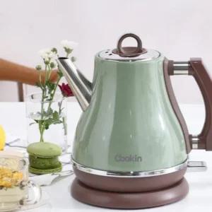 키친플라워 전기주전자 가열 커피포트 그린 선물 1.2L