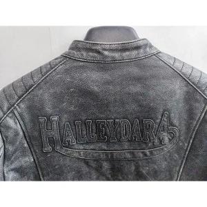 라비토 할리데이비슨 가죽 자켓 오토바이 바이크 빈티지 소가죽 남성용 자수 코트