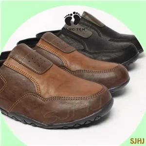 행텐 토크 남성 슬리퍼 / 블랙·진브라운 / 클래식한 디자인 / 막힌 앞코로 따뜻하게 / 편안한 착화감 / 실내·사무실·외출용 / 데일리 겨울 슬리퍼