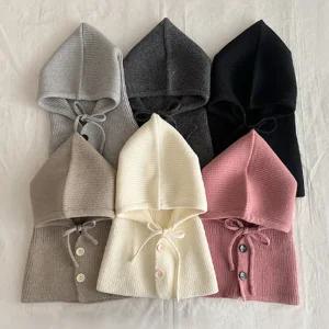 단추 바라클라바 고퀄리티 겨울 니트 여성 남녀공용 와이드 오버핏 후드넥워머 발라클라바 바나클라바 방한 모자