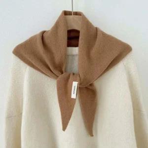 삼각 쁘띠 머플러 울 100% 미니 스카프 목도리