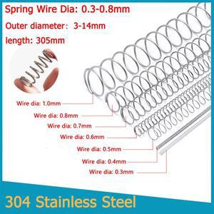 길이 305mm 304 스텐 압축 스프링 와이어 직경 0.3-0.8mm 외경 3-14mm