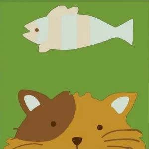 피포페인팅 GM208 고양이와생선 30x30 DIY명화그리기 홈인테리어 유화액자 현관풍수