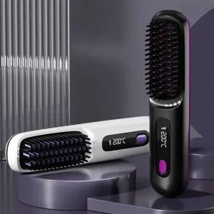 LnD 무선 콤브 매직 헤어빗 고데기 빗고데기 파우치포함 브러쉬 휴대용 여행 헤어 스타일러 온도조절