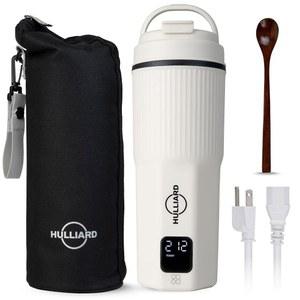 헐리어드 여행용 전기 주전자 - 316 스테인리스 스틸, 휴대용 차 및 온수기, 450ml 물 보일러, 6가지 온도 , 자동 차단, 범용 전압(100-240V)