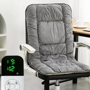 전기 온열 방석 발열 그레이 / 차량 쿠션 온열시트 일반형 등받이의자 45x90cm