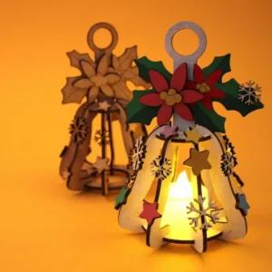 DIY 크리스마스 벨 MDF 조립 만들기 재료 키트 초등 크리스마스 무드등 재료키트 어린이 입체퍼즐