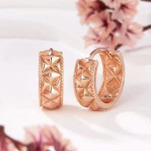 [비앤비골드] 14K 로렛트 쿠션컷 원터치 링귀걸이 한쌍 PNE42308