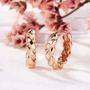 [비앤비골드] 14K 꼬임 스크류 컷팅 원터치 링귀걸이 한쌍 PNE42306