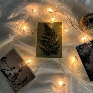 전시 포토 집게 조명 인테리어 가랜드 사진걸이 집게 장식 조명 무드등 홈데코 거실 침대