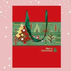 금비가 산타 쇼핑백 10개 크리스마스 종이가방 포장용품