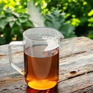 차우리는컵 찻잔 투명한 거름망 내열강화 유리 필터숙우 티주전자 포트 찻주전자 일체형 하프문 공도배 하