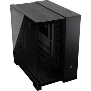 [미국배송] CORSAIR 6500X 강화 유리 미드 타워 ATX PC 케이스 팬 포함 없음 듀얼 챔버 디자인 넓은 냉각 유연성 리버스 커넥션 마더보드 호환 블랙