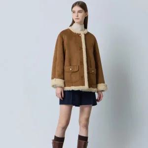 [롯데백화점]씨씨콜렉트 시어링 스웨이드 무스탕 자켓 C254PSJ161